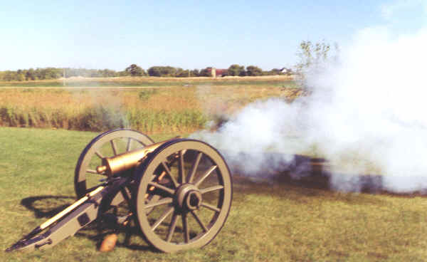 Mountain Howitzer Cannon being fired